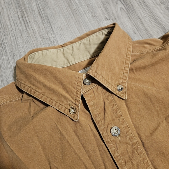 Carhartt Tan Short Sleeve Button Down Shirt Men's Size Large - Picture 6 of 9